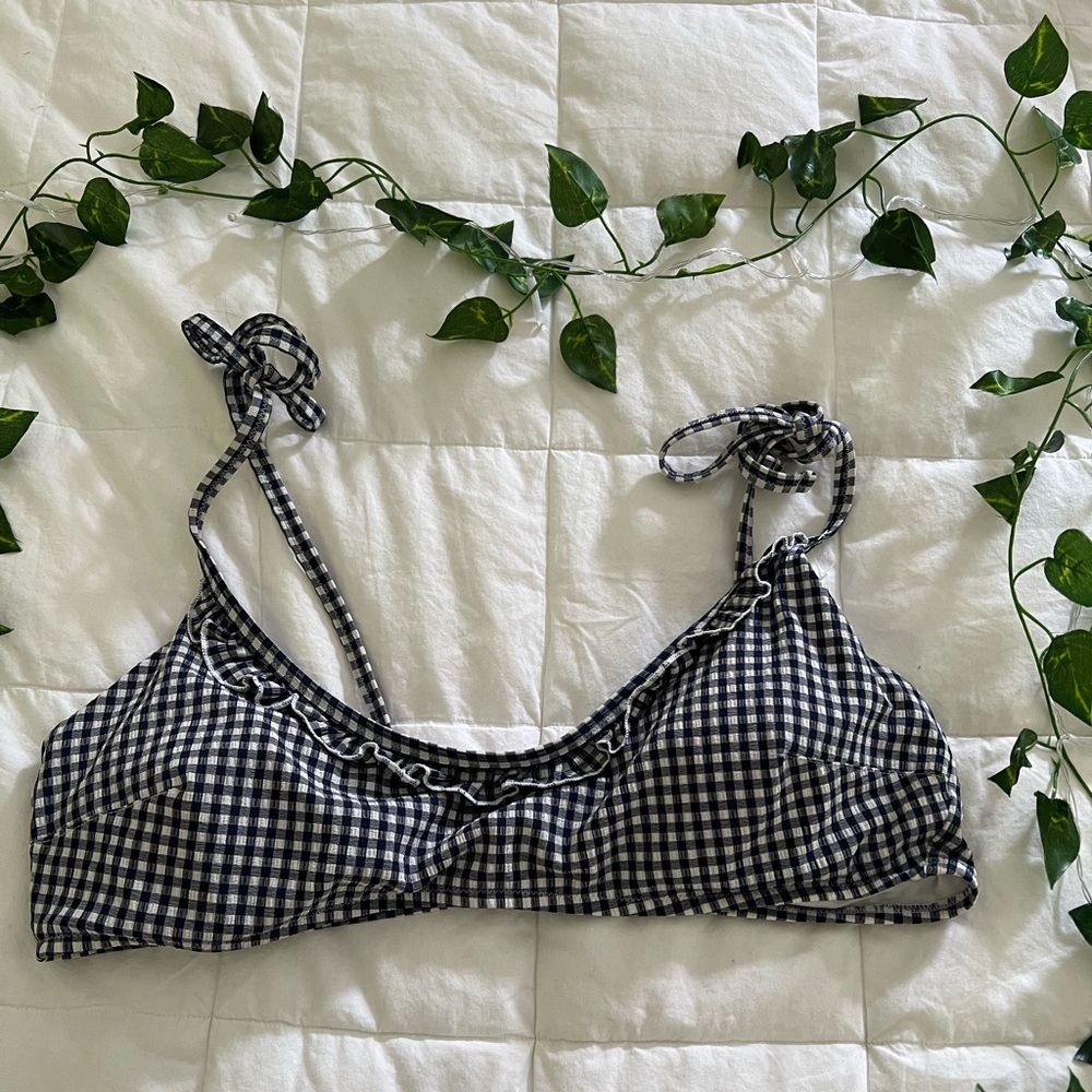 Aerie Gingham Scoop Bikini Top